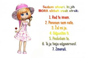 Sedem stvari, ki jih MORA slišati vsak otrok