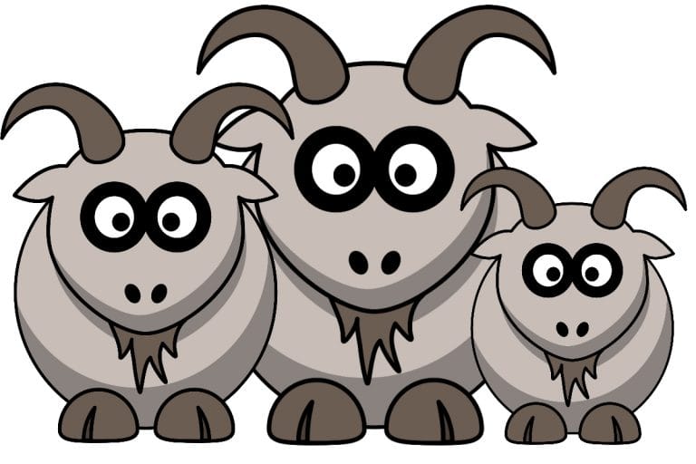 Trije kozli - pravljica za lahko noč