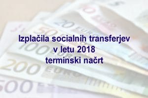 Izplačila socialnih transferjev v letu 2018 – terminski načrt