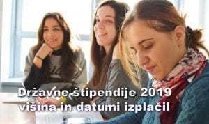 Državne štipendije 2019 – višina in datumi izplačil
