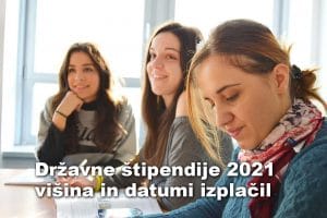Državne štipendije 2021 – višina in datumi izplačil