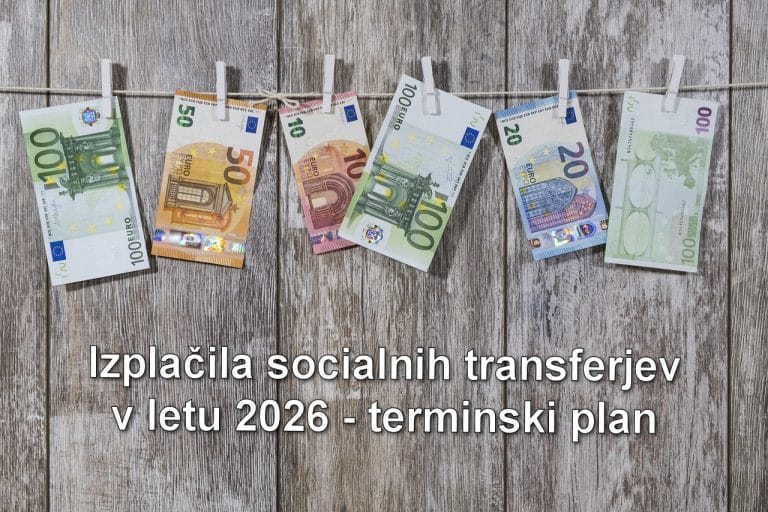 Izplačila socialnih transferjev v letu 2026 – terminski načrt